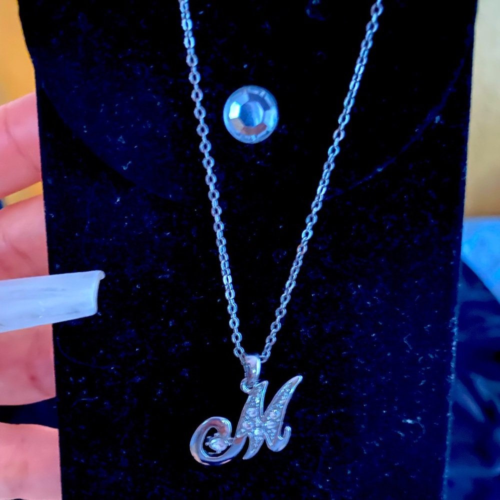 Diamond “M” Necklace